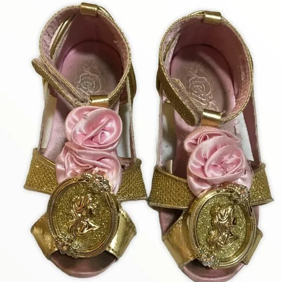 Disney | Shoes | Disneys Gold Pink Aurora Pretend Play Dress Shoes Sz 78 |  Poshmark